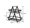 2-Tier Countertop Fruit Basket Bowl Bread Basket Vegetable Holder Kitchen Storage, Black