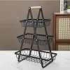 3-Tier Countertop Fruit Basket Bowl Bread Basket Vegetable Holder Kitchen Storage, Black (Copy)