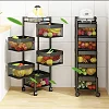 5 Layer Storage Kitchen Trolley For Storing Fruits & Vegetables - Black