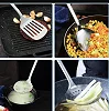 7 Piece Stainless Steel Cooking Tools Set with Rotating Holder - Silver