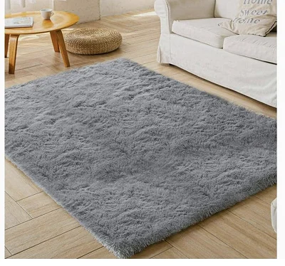 1.5 x2m Fluffy Center Carpets Fluffy Rugs - Grey