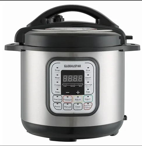 Global Star ELECTRIC PRESSURE COOKER (6L) - Silver
