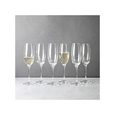 Set Of 6 Champagne Glasses - Clear