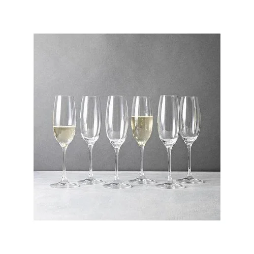 Set Of 6 Champagne Glasses - Clear