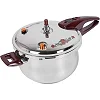 7L Stainless Steel Non Electric Pressure Cooker Mini Pressure Cooker for Induction Gas And Electric Stoves With Ergonomic Handle and Security Guard-Silver