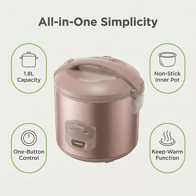 Midea Rice Cooker 1.8L- Brown