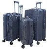 Set of 3pcs Classy Pure Rubber Suitcases- Grey