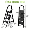 Heavy-Duty 4-Step Folding Steel Stepladder (110KG Capacity) - Multicolor