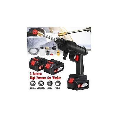 Portable Cordless High Pressure Car Washer with 2 Batteries - Multicolor