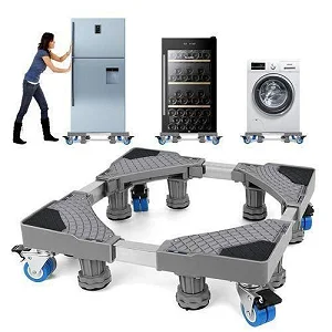 Heavy Duty Washing Machine Base Stand 4 Feet Adjustable Refrigerator Base Support 50-75cm Anti-Vibration Dryer Floor Trays Dishwasher Support