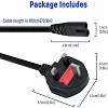 1.5M 2-Pin UK/EU Power Cable – Fused Power Cord for Desktop, Laptop, Monitor, Printer, Photocopier, Kettle Supports Up to 220V