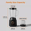 2 in 1 Midea 1.5L High Quality Glass Blender 600W-Black