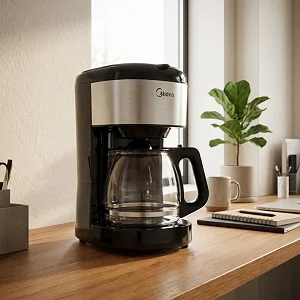 Midea 1.5L 12-Cup, Touchscreen, Drip Coffee Maker (MA-D1502W2M )- Black
