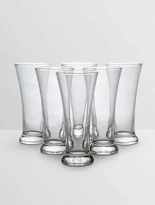 6 Piece set of Clear Long Cocktail Juice Glasses