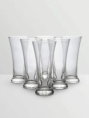 6 Piece set of Clear Long Cocktail Juice Glasses