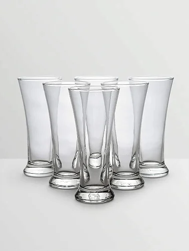 6 Piece set of Clear Long Cocktail Juice Glasses