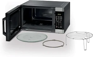 KENWOOD 42L Microwave Oven with Grill, Digital Display, 5 Power Levels, Defrost Function, Stainless Steel, Auto Menu, 99 Minutes Timer, Clock Function 1100W - Black/Silver