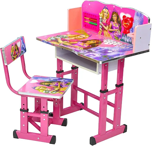 Study desk &amp; chair for kids Adjustable Kids Study Desk Set - Pink