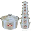 Set 8pcs of Aluminum Cooking Pots/Saucepans - Silver