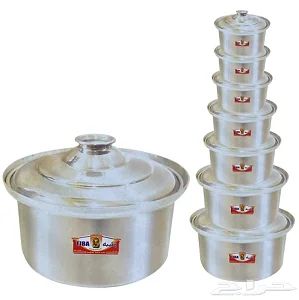 Set 8pcs of Aluminum Cooking Pots/Saucepans - Silver