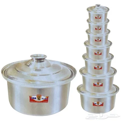 Set 8pcs of Aluminum Cooking Pots/Saucepans - Silver
