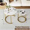 Set of 2 Marble Round Coffee  Center Tables - White/Gold