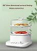 2 Tier Double Layer Electric Food Steamer- White