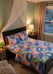 Grace Foam 5*6 Light Duvet Set, 1 Duvet 1 Bedsheet & 2 Pillows Cases - Color Prints Delivered Varies