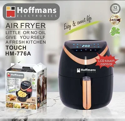 Hoffmans 6L Air Fryer With Touch HM-776A - Black