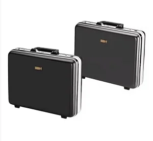 Medium Size Briefcase Aluminum Frame Anti-Theft Business Bag - Black (