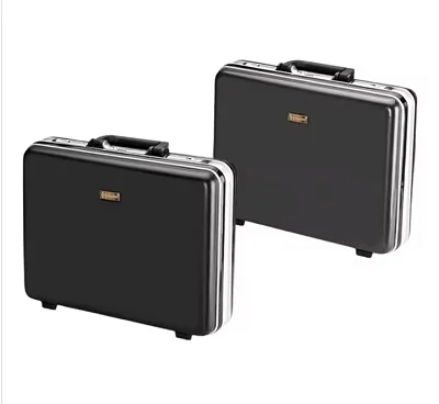 Medium Size Briefcase Aluminum Frame Anti-Theft Business Bag - Black (
