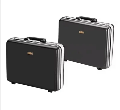 Medium Size Briefcase Aluminum Frame Anti-Theft Business Bag - Black (