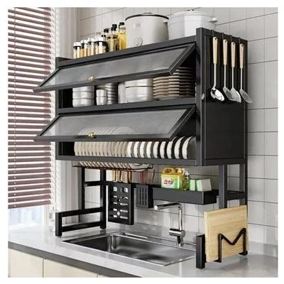 Double-layer over-the-sink dish drying rack