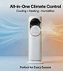4-in-1 Tower Fan | Cooler and Heater Combo | with 120° oscillation, humidifier, 4L water tank, 9-hour timer, and remote control