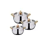 6pcs Stainless Steel Cookware Set Cooking Pots With 5 layer buttom - Silver