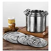 4 Pcs Set Of Stainless Steel Heavy Duty Cooking Stock Pot Cookware Set With Double Handle With Cover- Steel.