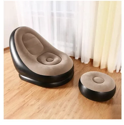 Inflatable Air Sofa-Brown with a pump and black