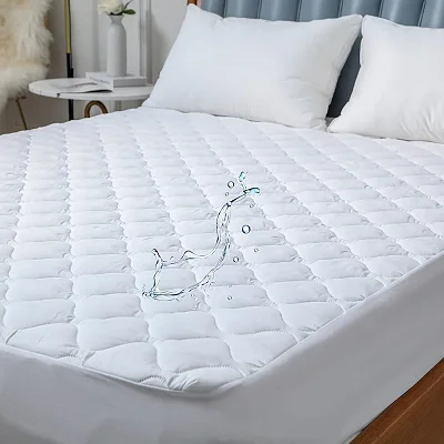 6x6 Waterproof Mattress Protector Quilted Fitted Mattress Cover -White