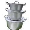 3 Piece Dongolo Saucepan Set Heavy With Covers