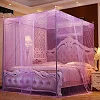 Mosquito Net with 4 Stainless Steel Stands – Purple