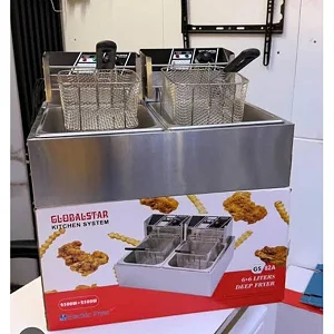 Globalstar 12L Commercial Double Deep Fryer - 6L + 6L Stainless Steel, 5000W