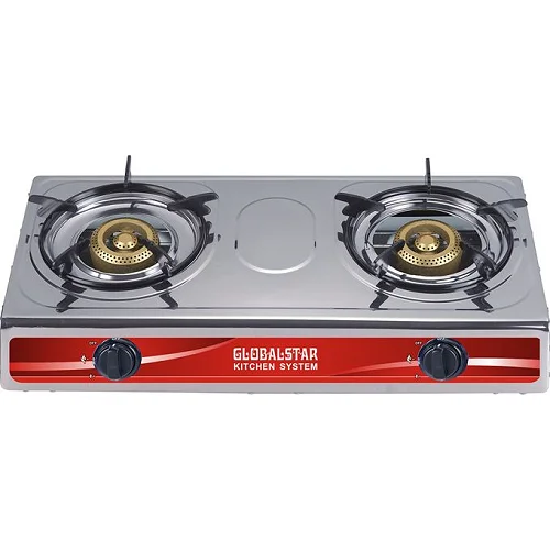 Globalstar Double Burner Gas Stove - Stainless Steel 2-Burner Portable Gas Cooker