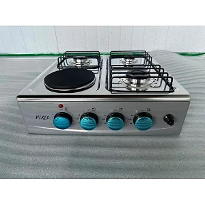 Pixel 4 Burner Countertop Cooker 55×50cm – Gas & Electric Auto-Ignition Silver