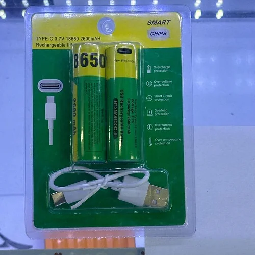 18650 Rechargeable Battery 2600mAh 3.7V Type-C USB Charging Battery