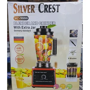 SILVER CREST 4L Commercial Blender & Grinder – Heavy-Duty -Red