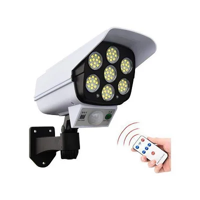 Solar Simulation Camera Wall Lamp – Remote Control &amp; Motion Sensor