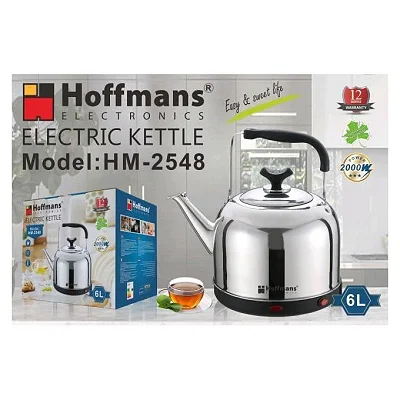 Hoffmans 6L Stainless Steel Electric Kettle 2000W – Silver