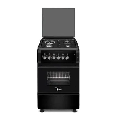 Roch 3 Gas Burners + 1 Electric Plate Cooker 50X55cm – Black