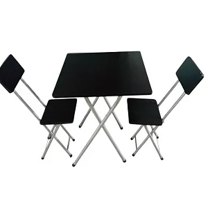 Wooden Foldable Table with 2 Chairs – Portable Study Set