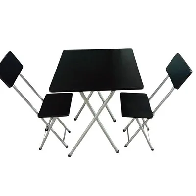 Wooden Foldable Table with 2 Chairs – Portable Study Set